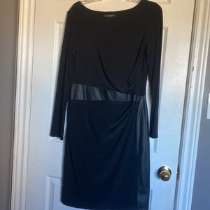 Lauren Ralph Lauren Black Dress with Faux Leather accents